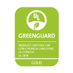 Logo Greenguard certificación por baja emisión de químicos - ORO